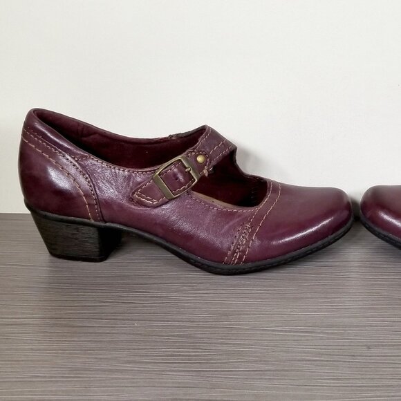 Earth Origins Meredith Mary Jane Shoe, Burgundy Leather, Womens Various Sizes - Picture 6 of 11